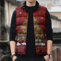 Funny Kiwi Bird Xmas Tree Sleeveless Puffer Jacket New Zealand Tribal Christmas Spirit LT9 - Polynesian Pride