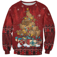 Funny Kiwi Bird Xmas Tree Sweatshirt New Zealand Tribal Christmas Spirit LT9 Unisex Red - Polynesian Pride