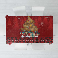 Funny Kiwi Bird Xmas Tree Tablecloth New Zealand Tribal Christmas Spirit LT9 Red - Polynesian Pride