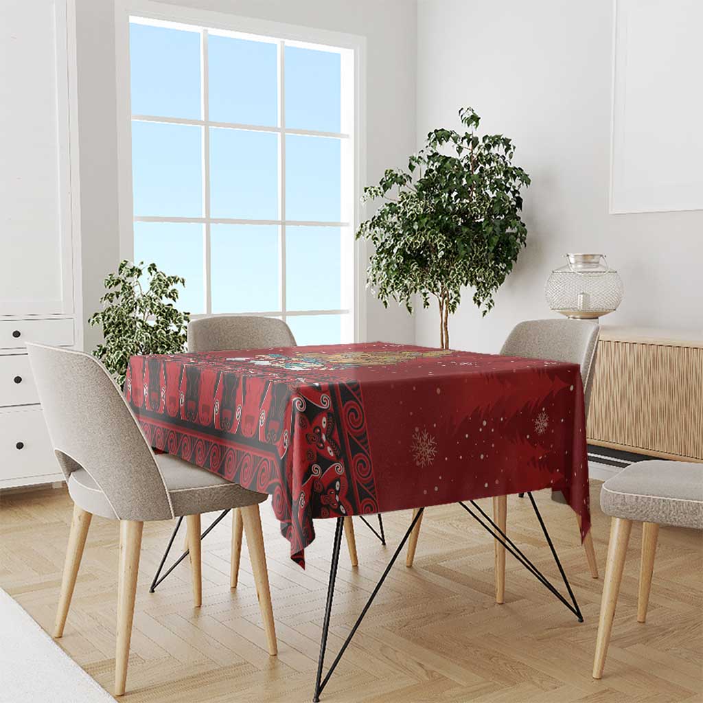 Funny Kiwi Bird Xmas Tree Tablecloth New Zealand Tribal Christmas Spirit LT9 - Polynesian Pride