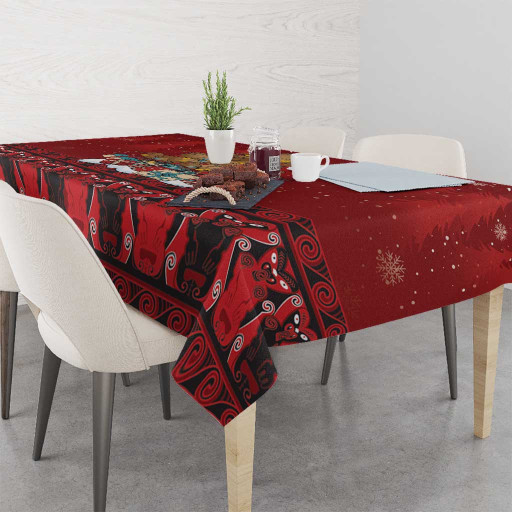 Funny Kiwi Bird Xmas Tree Tablecloth New Zealand Tribal Christmas Spirit LT9 - Polynesian Pride