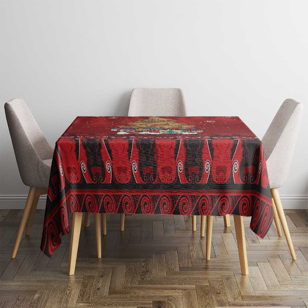 Funny Kiwi Bird Xmas Tree Tablecloth New Zealand Tribal Christmas Spirit LT9 - Polynesian Pride