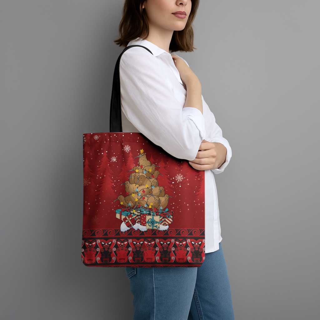 Funny Kiwi Bird Xmas Tree Tote Bag New Zealand Tribal Christmas Spirit LT9 - Polynesian Pride