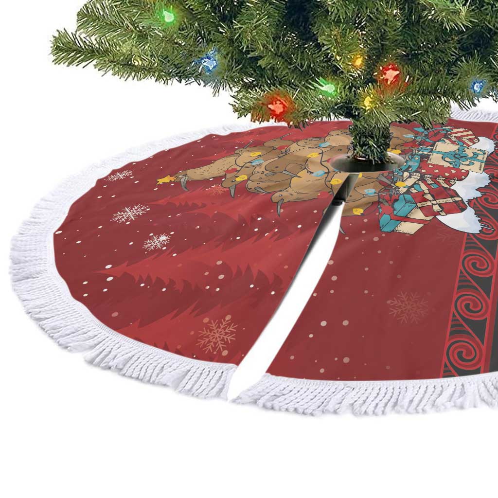 Funny Kiwi Bird Xmas Tree Tree Skirt New Zealand Tribal Christmas Spirit LT9 - Polynesian Pride