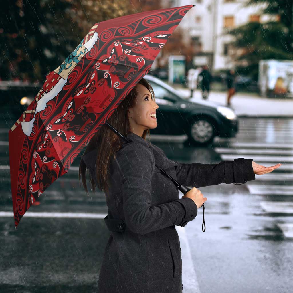 Funny Kiwi Bird Xmas Tree Umbrella New Zealand Tribal Christmas Spirit LT9 - Polynesian Pride