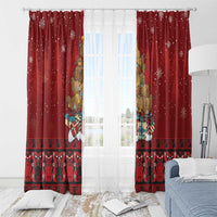 Funny Kiwi Bird Xmas Tree Window Curtain New Zealand Tribal Christmas Spirit LT9 - Polynesian Pride