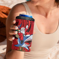 Funny Santa Riding Shark 4 in 1 Can Cooler Tumbler Polynesian Tribal Christmas Spirit LT9 - Polynesian Pride