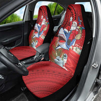Funny Santa Riding Shark Car Seat Cover Polynesian Tribal Christmas Spirit LT9 - Polynesian Pride