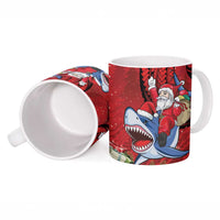 Funny Santa Riding Shark Ceramic Mug Polynesian Tribal Christmas Spirit LT9 - Polynesian Pride