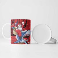 Funny Santa Riding Shark Ceramic Mug Polynesian Tribal Christmas Spirit LT9 - Polynesian Pride