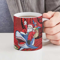 Funny Santa Riding Shark Ceramic Mug Polynesian Tribal Christmas Spirit LT9 - Polynesian Pride