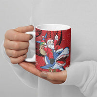 Funny Santa Riding Shark Ceramic Mug Polynesian Tribal Christmas Spirit LT9 - Polynesian Pride