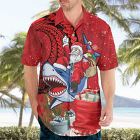 Funny Santa Riding Shark Hawaiian Shirt Polynesian Tribal Christmas Spirit LT9 - Polynesian Pride