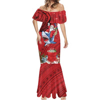 Funny Santa Riding Shark Mermaid Dress Polynesian Tribal Christmas Spirit LT9 - Polynesian Pride