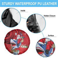Funny Santa Riding Shark Spare Tire Cover Polynesian Tribal Christmas Spirit LT9 - Polynesian Pride
