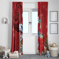 Funny Santa Riding Shark Window Curtain Polynesian Tribal Christmas Spirit LT9 - Polynesian Pride