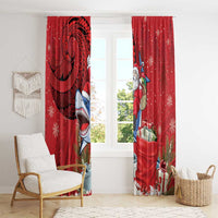 Funny Santa Riding Shark Window Curtain Polynesian Tribal Christmas Spirit LT9 - Polynesian Pride
