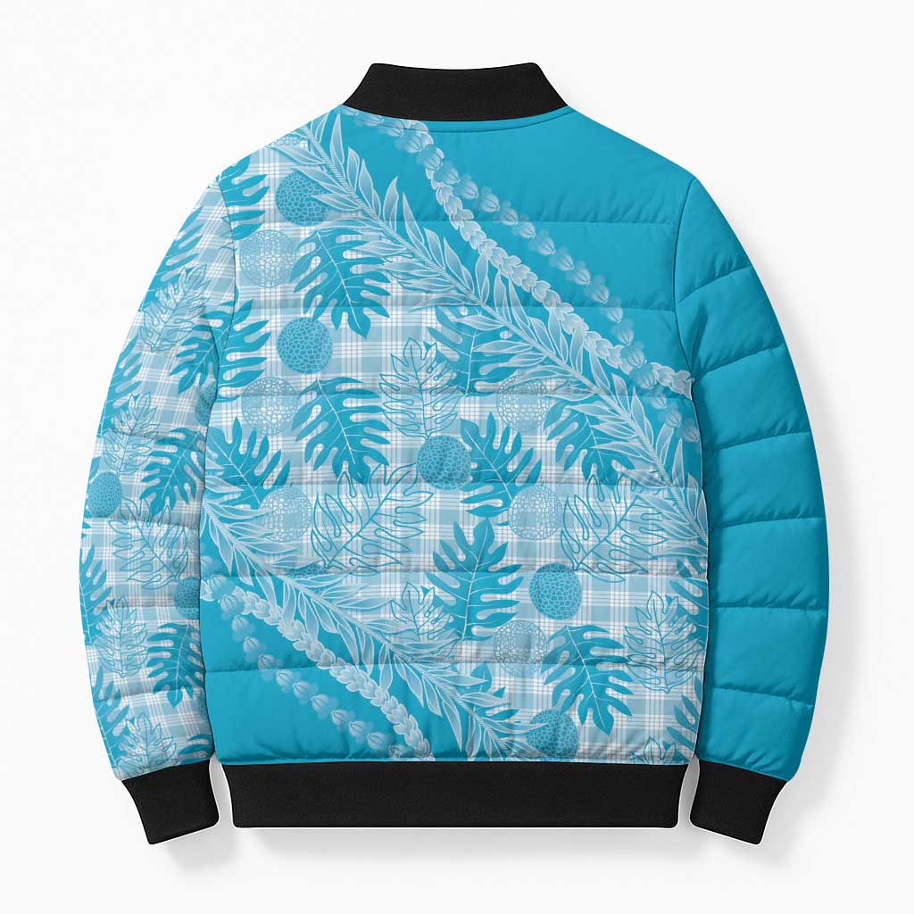 Hawaii Breadfruit Palaka Bomber Puffer Jacket Polu Maile Lei - Polynesian Pride