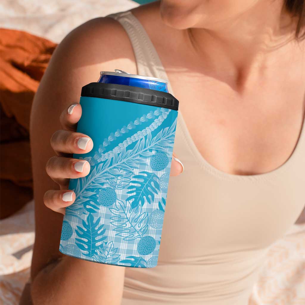 Hawaii Breadfruit Palaka 4 in 1 Can Cooler Tumbler Polu Maile Lei - Polynesian Pride