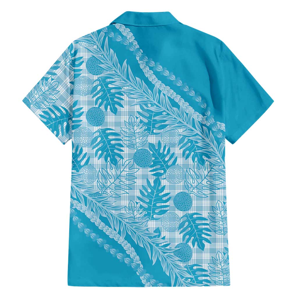 Hawaii Breadfruit Palaka Family Matching Off Shoulder Short Dress and Hawaiian Shirt Polu Maile Lei LT9 - Polynesian Pride