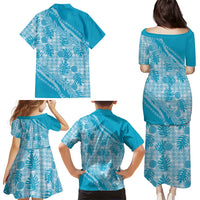 Hawaii Breadfruit Palaka Family Matching Puletasi and Hawaiian Shirt Polu Maile Lei LT9 - Polynesian Pride