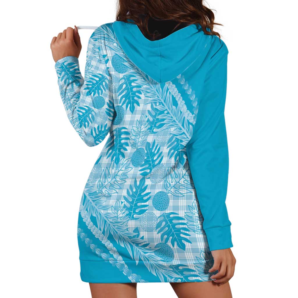 Hawaii Breadfruit Palaka Hoodie Dress Polu Maile Lei - Polynesian Pride