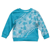 Hawaii Breadfruit Palaka Kid Ugly Christmas Sweater Polu Maile Lei LT9 Kid Blue - Polynesian Pride