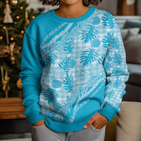 Hawaii Breadfruit Palaka Kid Ugly Christmas Sweater Polu Maile Lei LT9 - Polynesian Pride