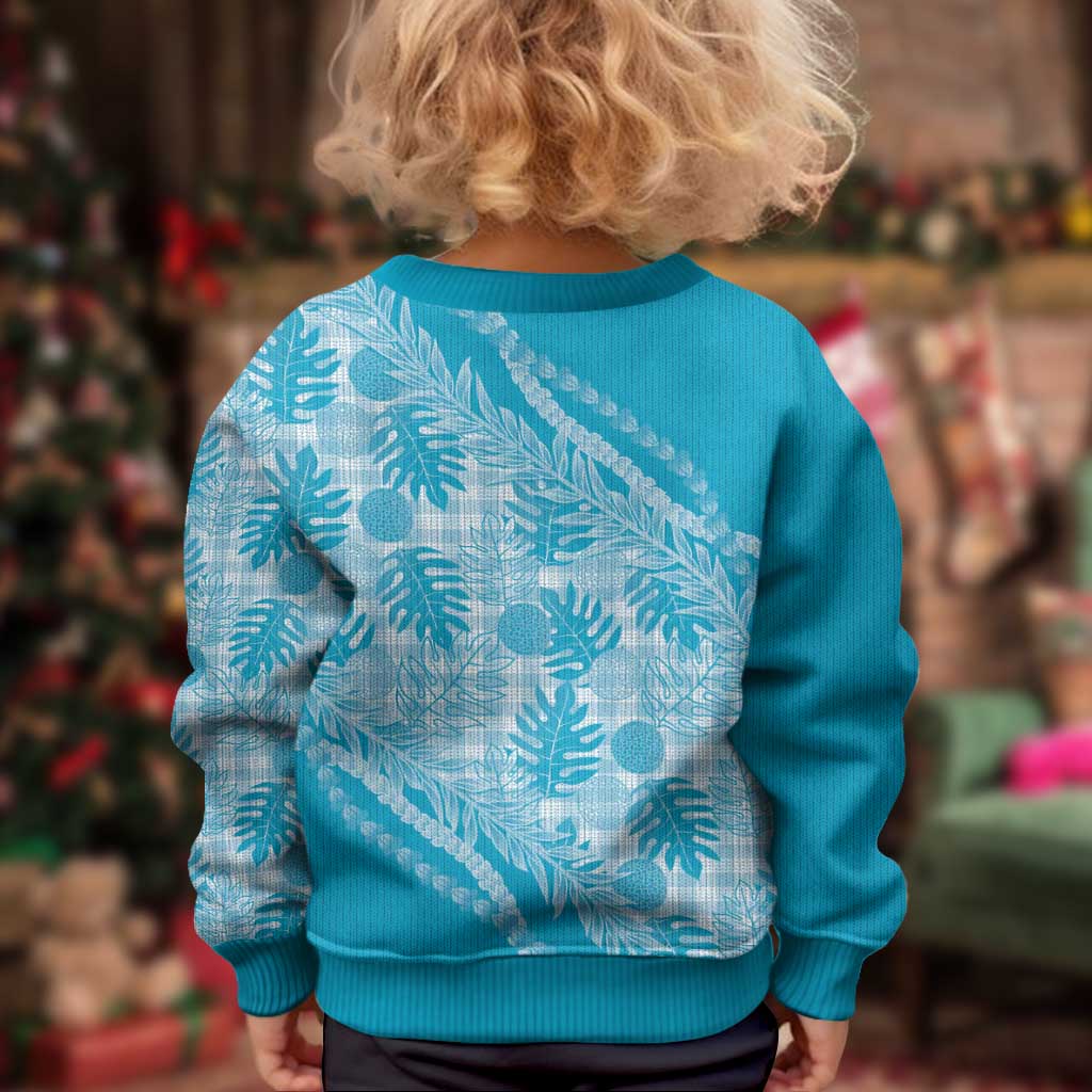 Hawaii Breadfruit Palaka Kid Ugly Christmas Sweater Polu Maile Lei LT9 - Polynesian Pride