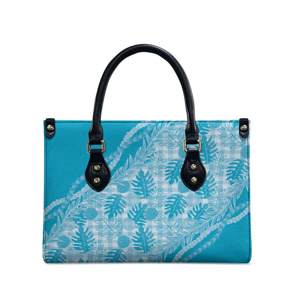 Hawaii Breadfruit Palaka Leather Bag Polu Maile Lei - Polynesian Pride