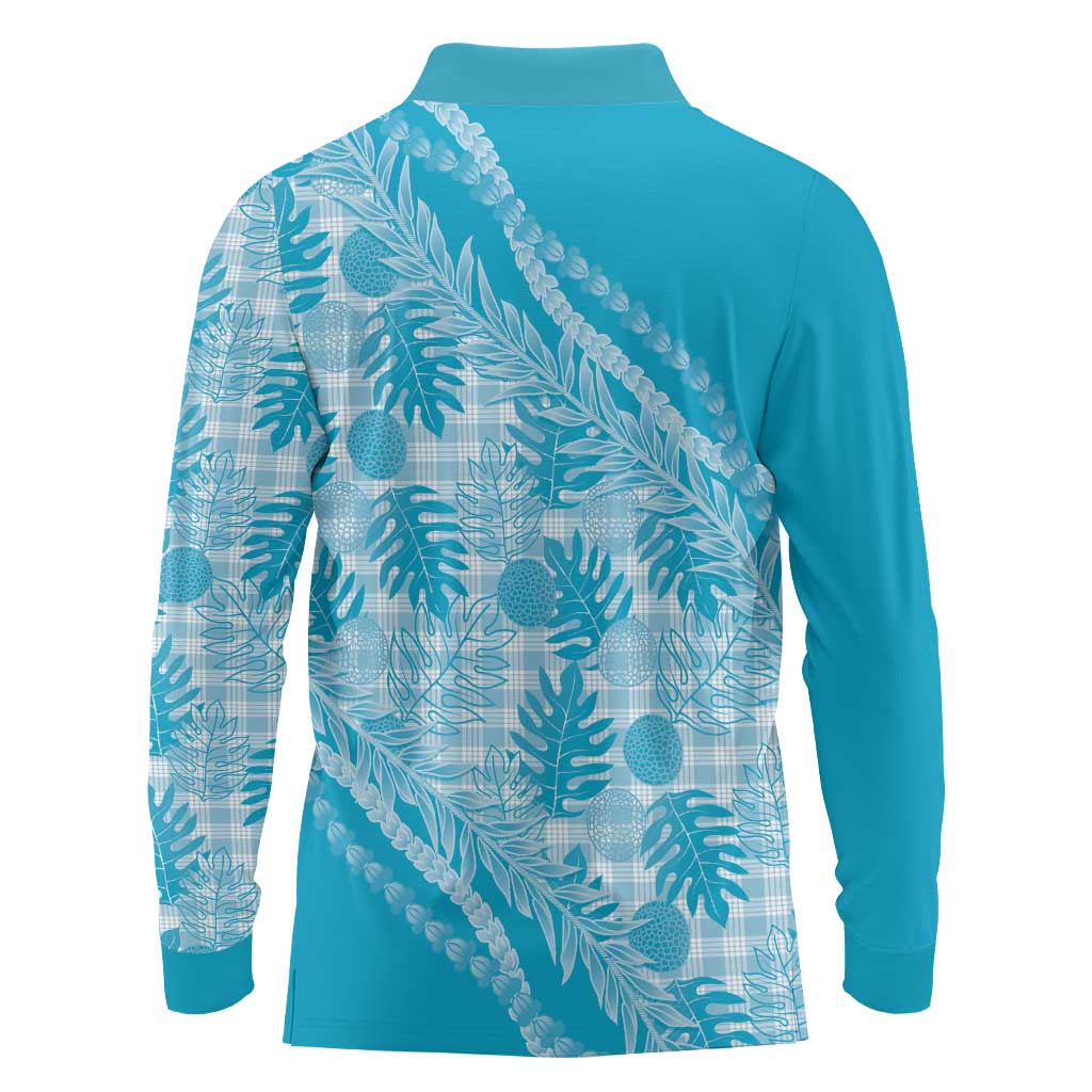 Hawaii Breadfruit Palaka Long Sleeve Polo Shirt Polu Maile Lei LT9 - Polynesian Pride