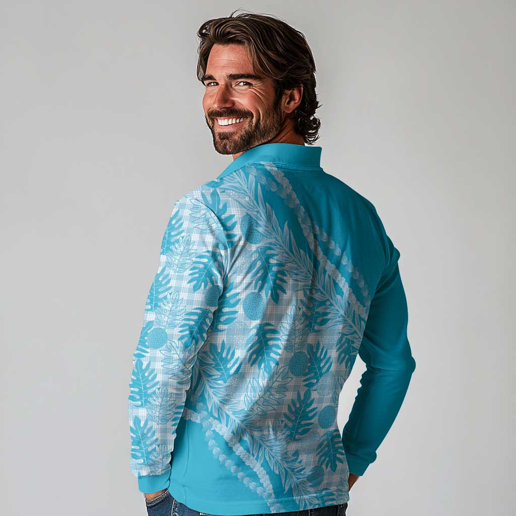 Hawaii Breadfruit Palaka Long Sleeve Polo Shirt Polu Maile Lei LT9 - Polynesian Pride