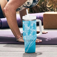 Hawaii Breadfruit Palaka Tumbler With Handle Polu Maile Lei - Polynesian Pride