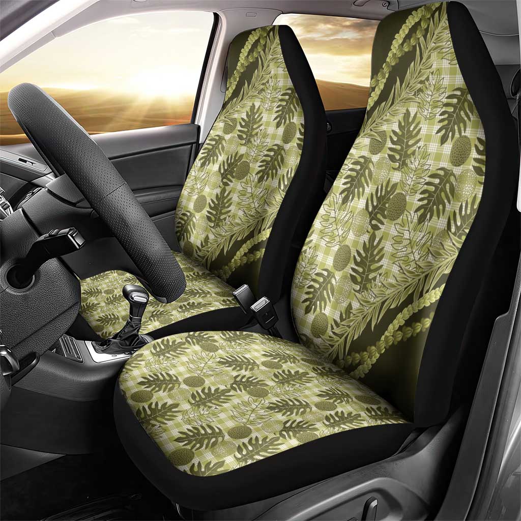 Hawaii Breadfruit Palaka Car Seat Cover Omaomao Maile Lei LT9 - Polynesian Pride