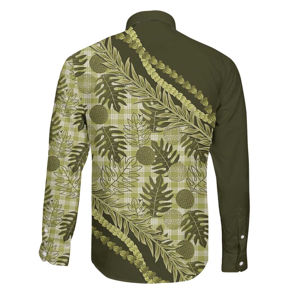 Hawaii Breadfruit Palaka Family Matching Off Shoulder Maxi Dress and Hawaiian Shirt Omaomao Maile Lei LT9 - Polynesian Pride