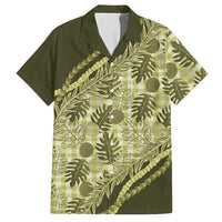Hawaii Breadfruit Palaka Hawaiian Shirt Omaomao Maile Lei LT9 Green - Polynesian Pride