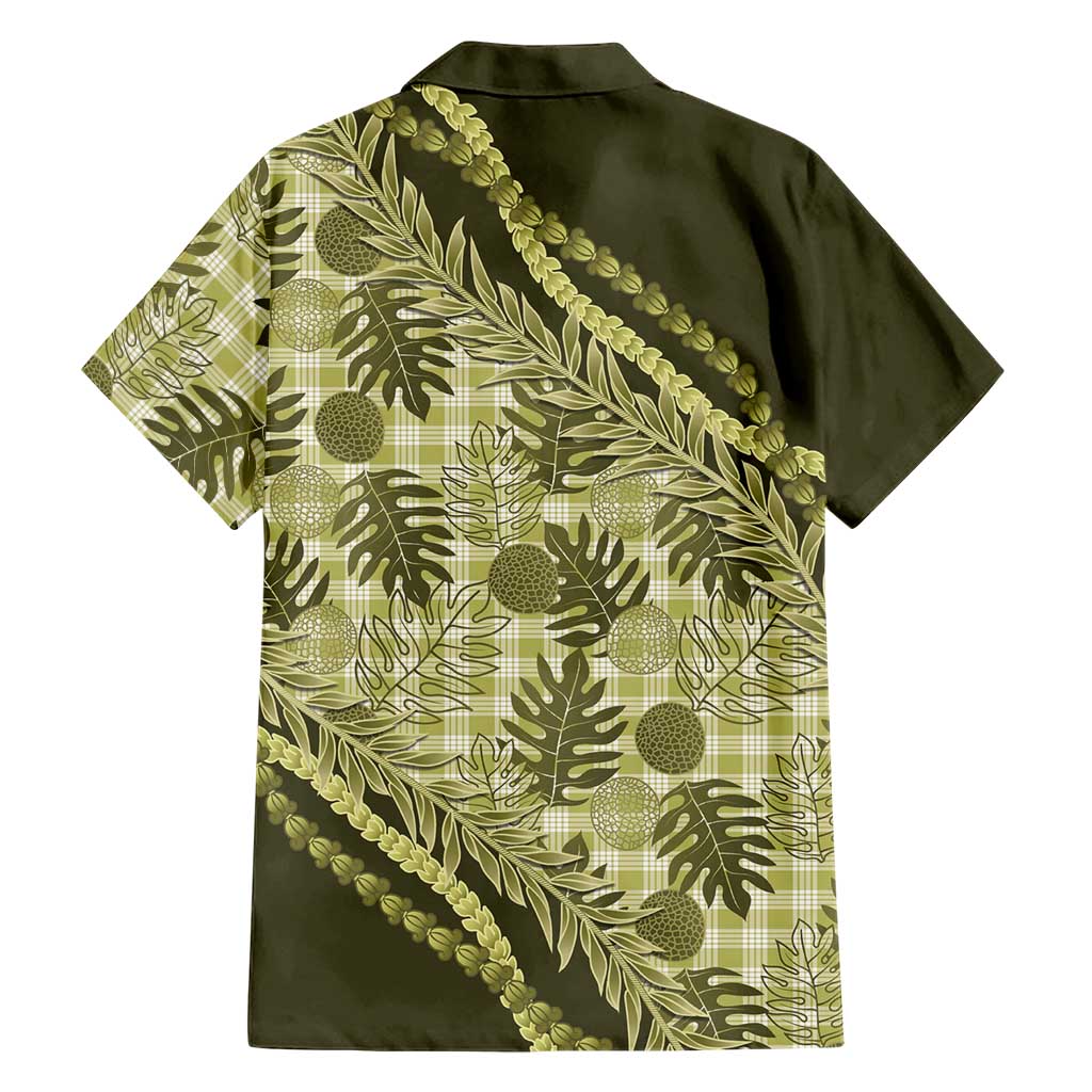 Hawaii Breadfruit Palaka Hawaiian Shirt Omaomao Maile Lei LT9 - Polynesian Pride
