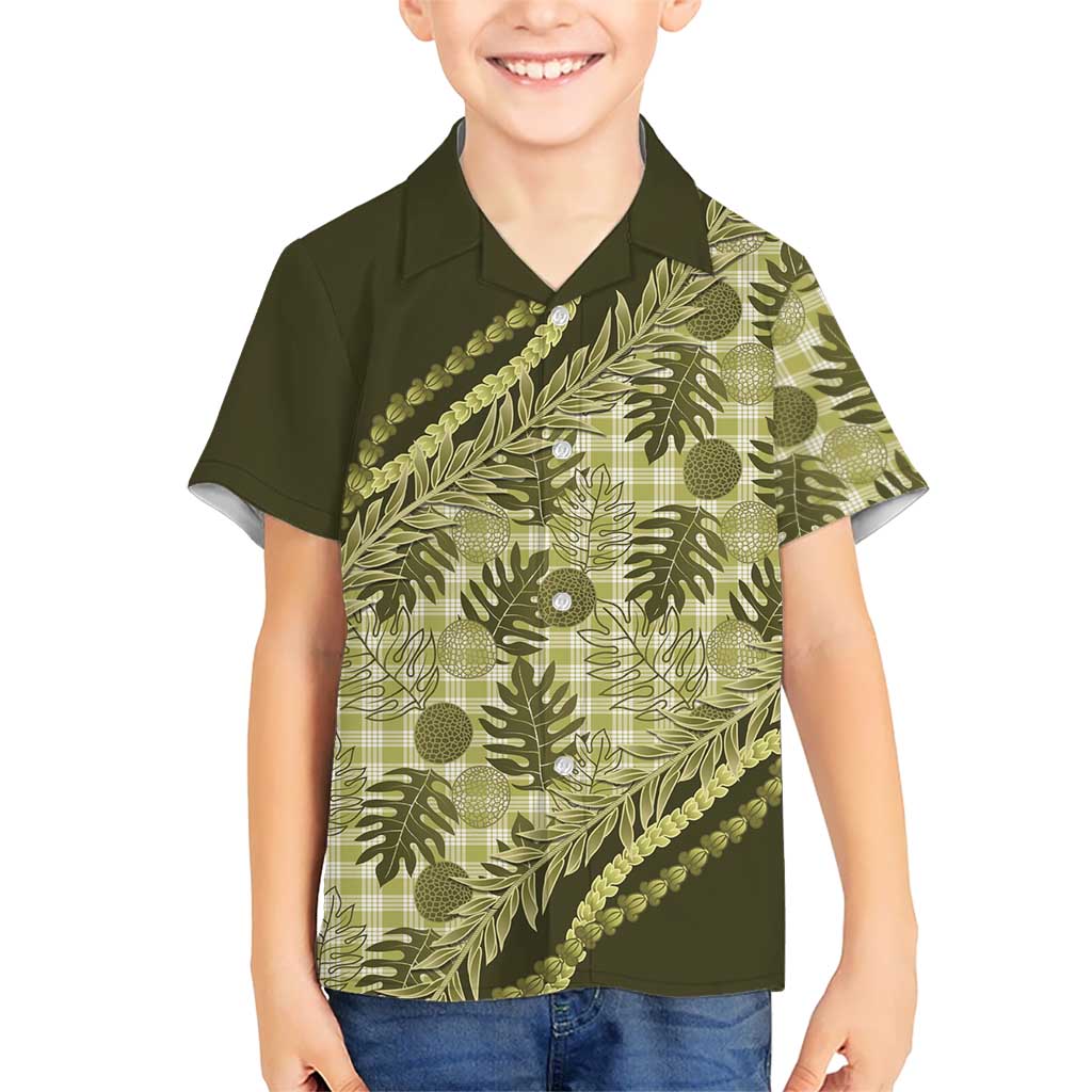 Hawaii Breadfruit Palaka Hawaiian Shirt Omaomao Maile Lei LT9 - Polynesian Pride