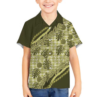 Hawaii Breadfruit Palaka Hawaiian Shirt Omaomao Maile Lei LT9 - Polynesian Pride