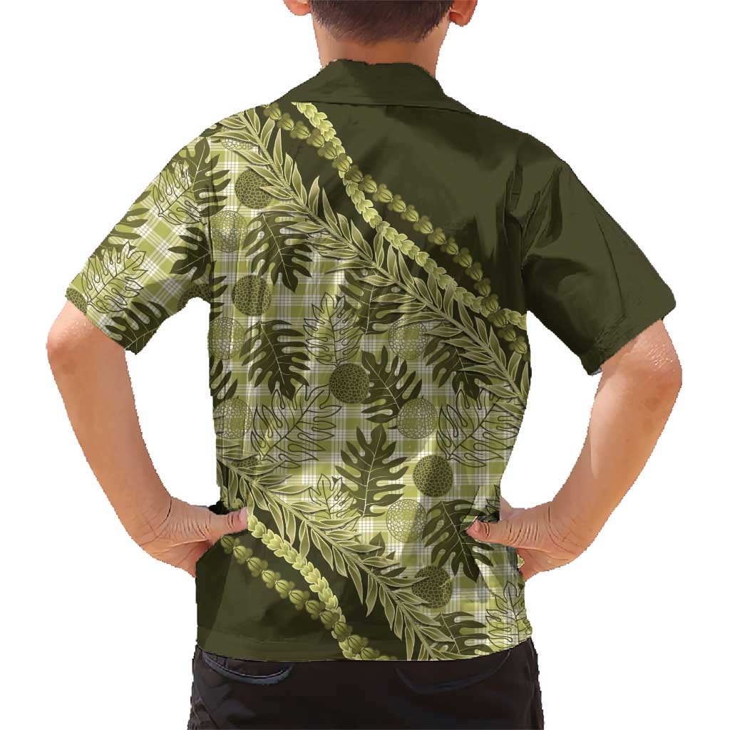 Hawaii Breadfruit Palaka Hawaiian Shirt Omaomao Maile Lei LT9 - Polynesian Pride