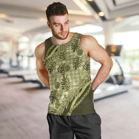 Hawaii Breadfruit Palaka Men Tank Top Omaomao Maile Lei - Polynesian Pride