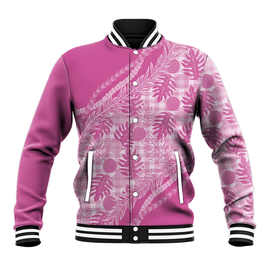 Hawaii Breadfruit Palaka Baseball Jacket Omaomao Ulaula Maile Lei - Polynesian Pride