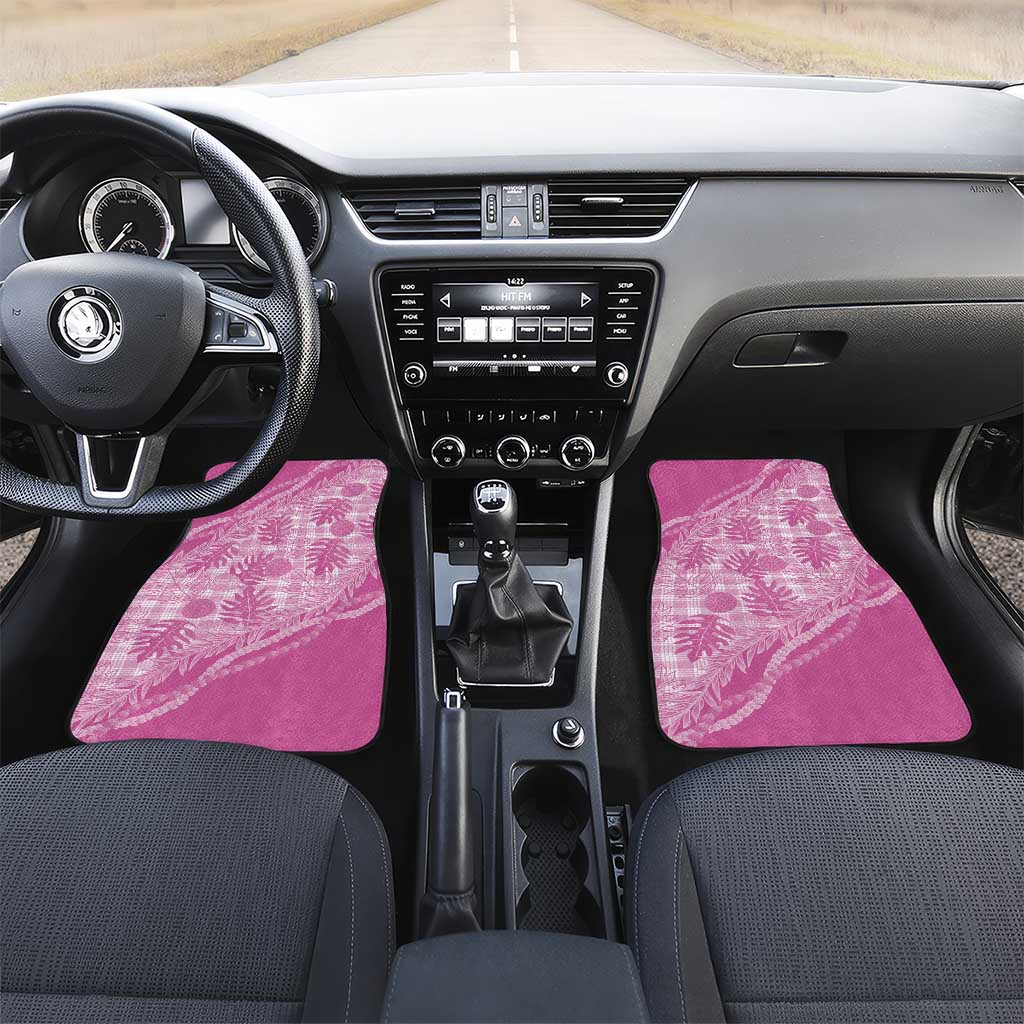 Hawaii Breadfruit Palaka Car Mats Omaomao Ulaula Maile Lei - Polynesian Pride