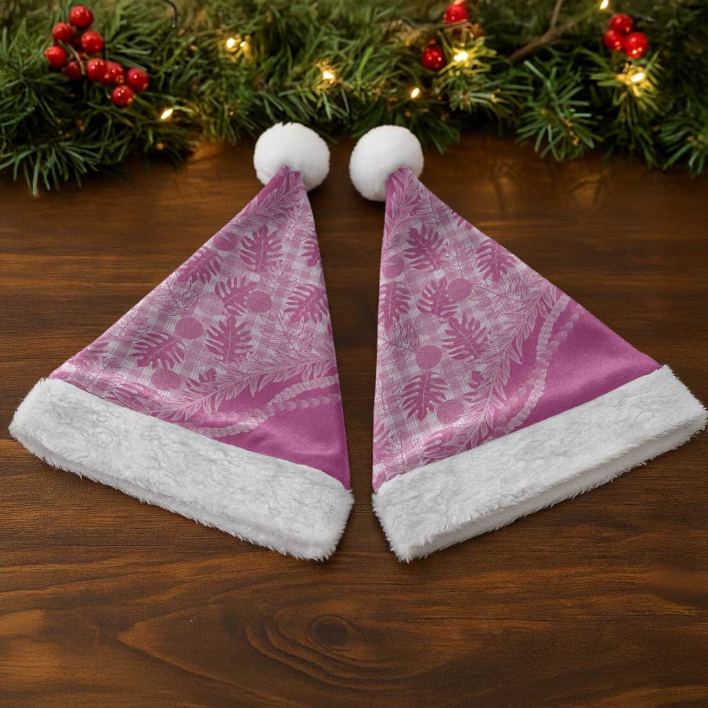 Hawaii Breadfruit Palaka Christmas Santa Hat Omaomao Ulaula Maile Lei LT9 - Polynesian Pride