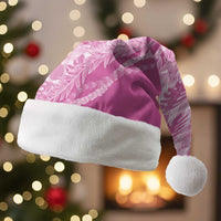 Hawaii Breadfruit Palaka Christmas Santa Hat Omaomao Ulaula Maile Lei LT9 Without Fur Pink - Polynesian Pride