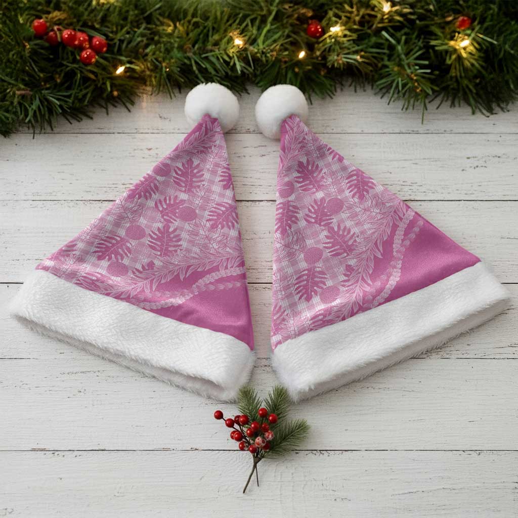 Hawaii Breadfruit Palaka Christmas Santa Hat Omaomao Ulaula Maile Lei LT9 - Polynesian Pride
