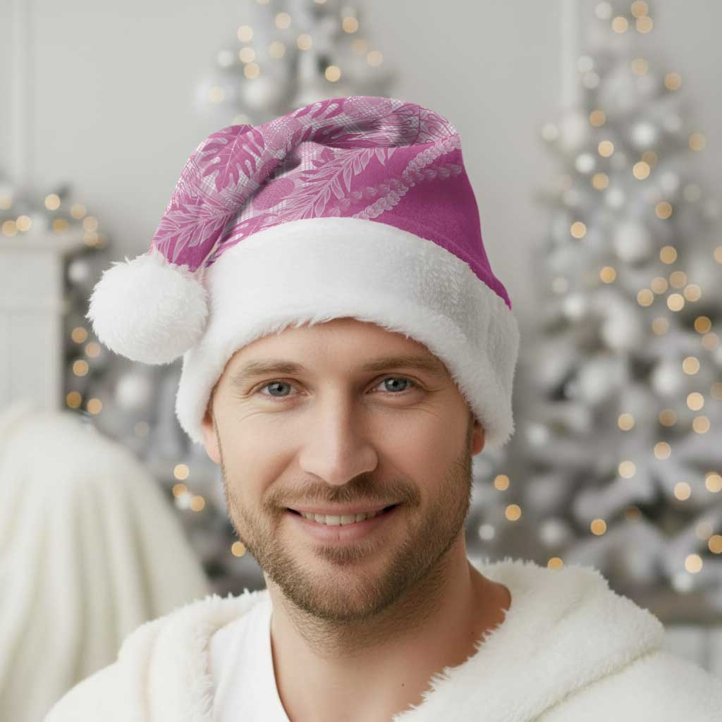 Hawaii Breadfruit Palaka Christmas Santa Hat Omaomao Ulaula Maile Lei LT9 - Polynesian Pride