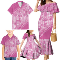 Hawaii Breadfruit Palaka Family Matching Mermaid Dress and Hawaiian Shirt Omaomao Ulaula Maile Lei LT9 - Polynesian Pride