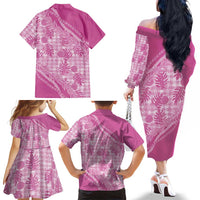 Hawaii Breadfruit Palaka Family Matching Off The Shoulder Long Sleeve Dress and Hawaiian Shirt Omaomao Ulaula Maile Lei LT9 - Polynesian Pride