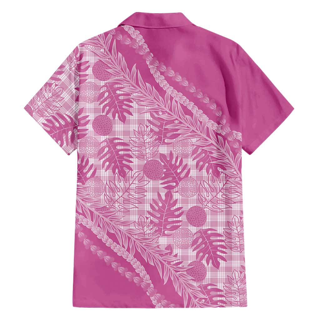 Hawaii Breadfruit Palaka Family Matching Off The Shoulder Long Sleeve Dress and Hawaiian Shirt Omaomao Ulaula Maile Lei LT9 - Polynesian Pride